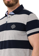 CT741 t-shirt polo w pasy