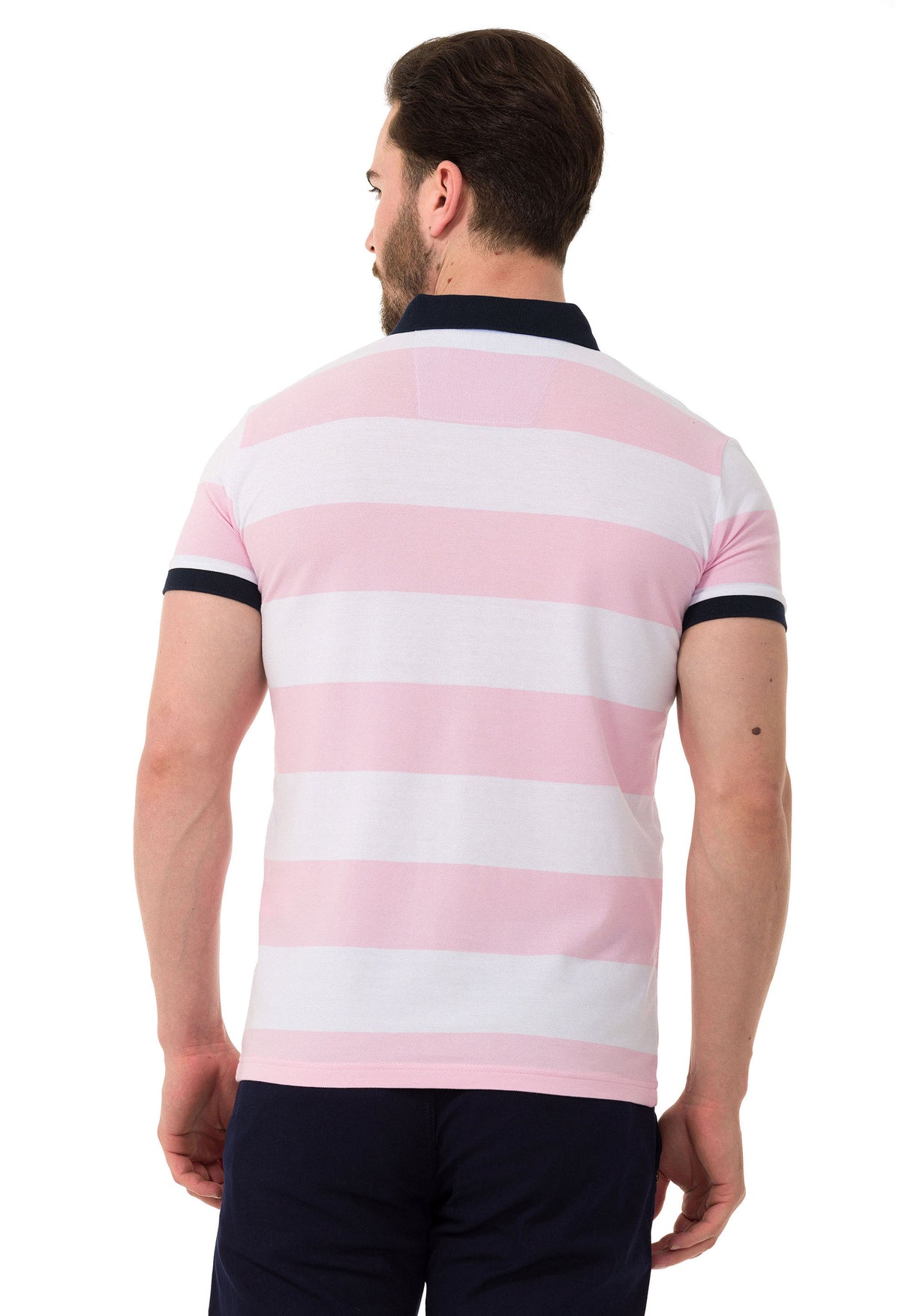 CT741 t-shirt polo w pasy
