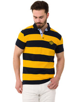 CT741 t-shirt polo w pasy