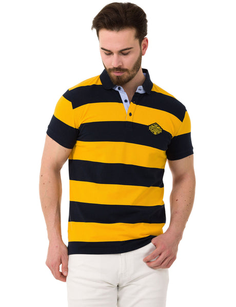 CT741 t-shirt polo w pasy