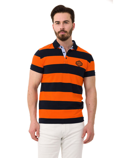 CT741 t-shirt polo w pasy