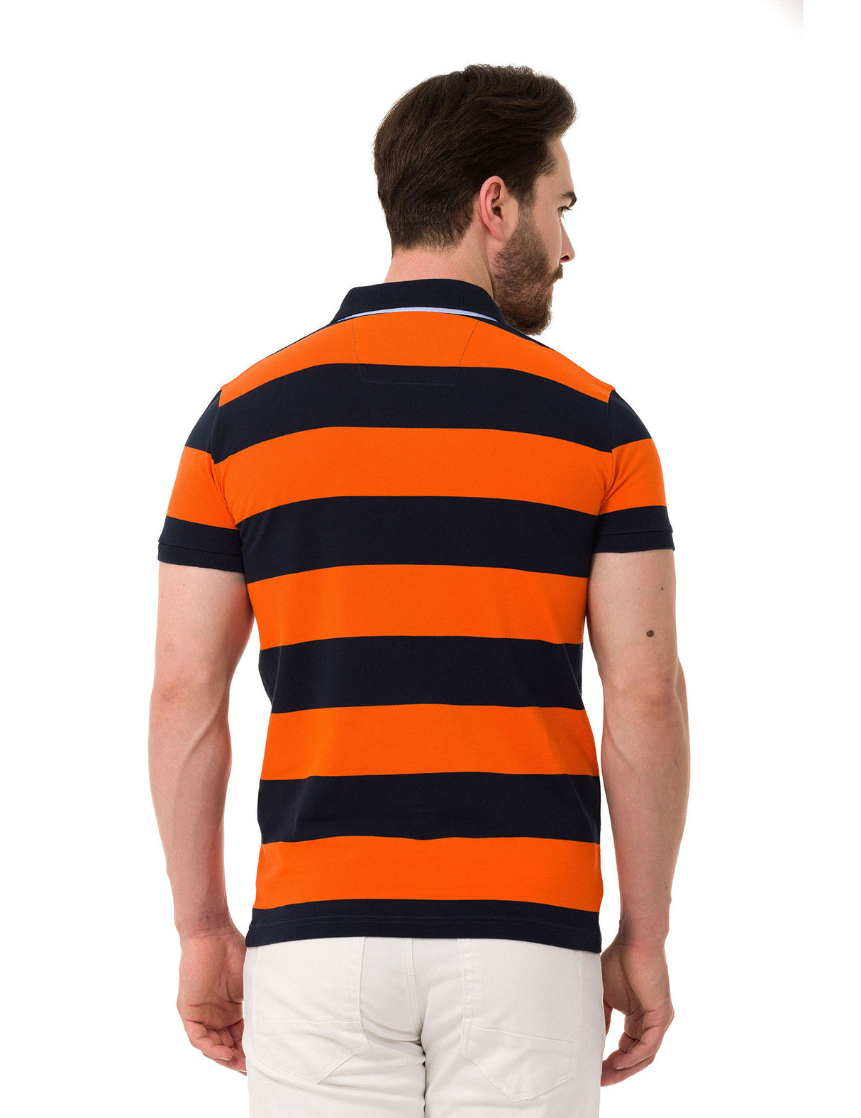 CT741 t-shirt polo w pasy