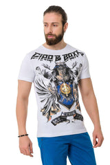 CT743 T-shirt da Uomo con Stampa Corona