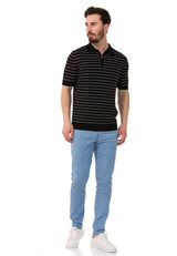 CT751 Polo-shirt voor heren met veelkleurig stripontwerp
