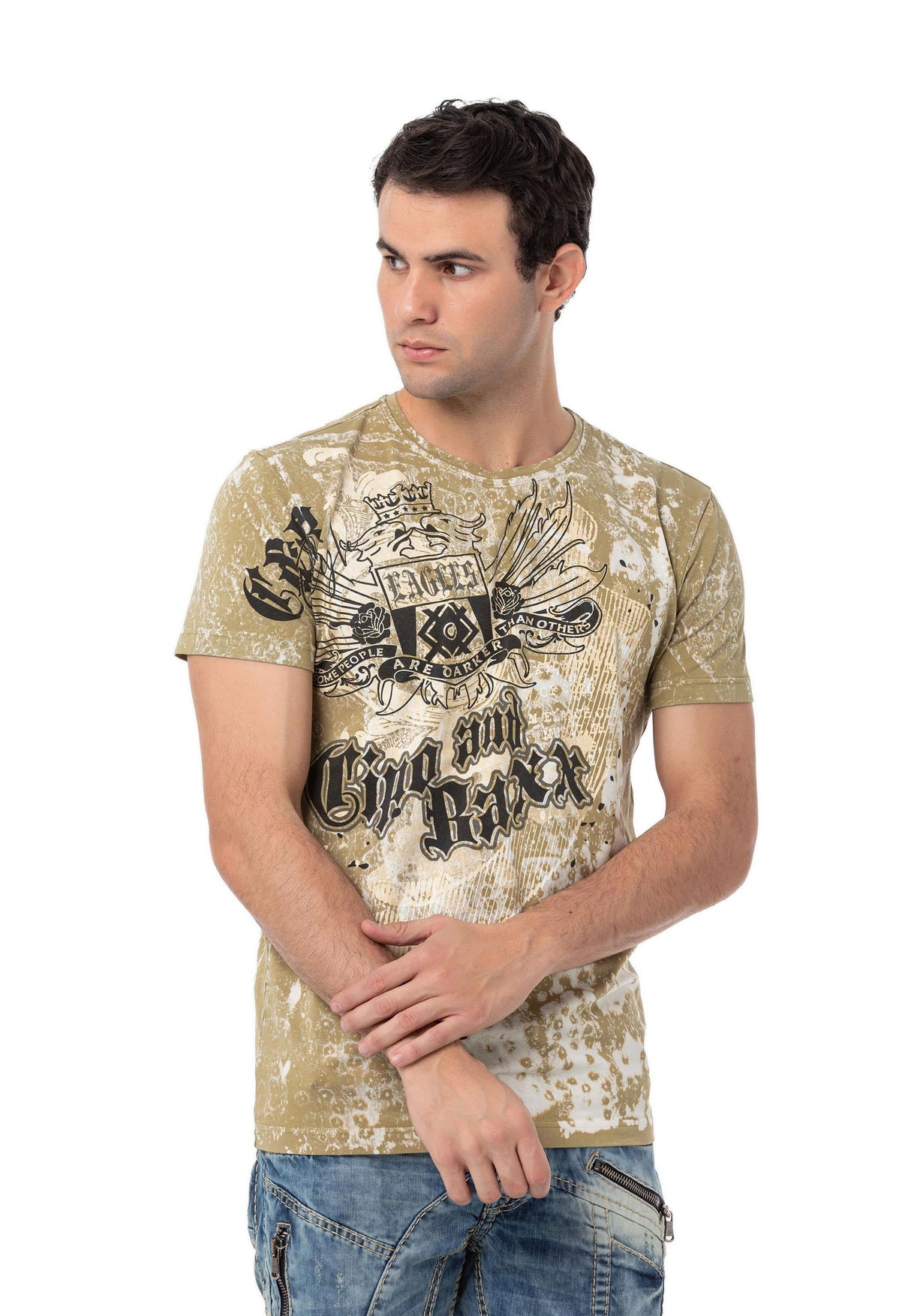 CT782 T-shirt homme avec grande impression