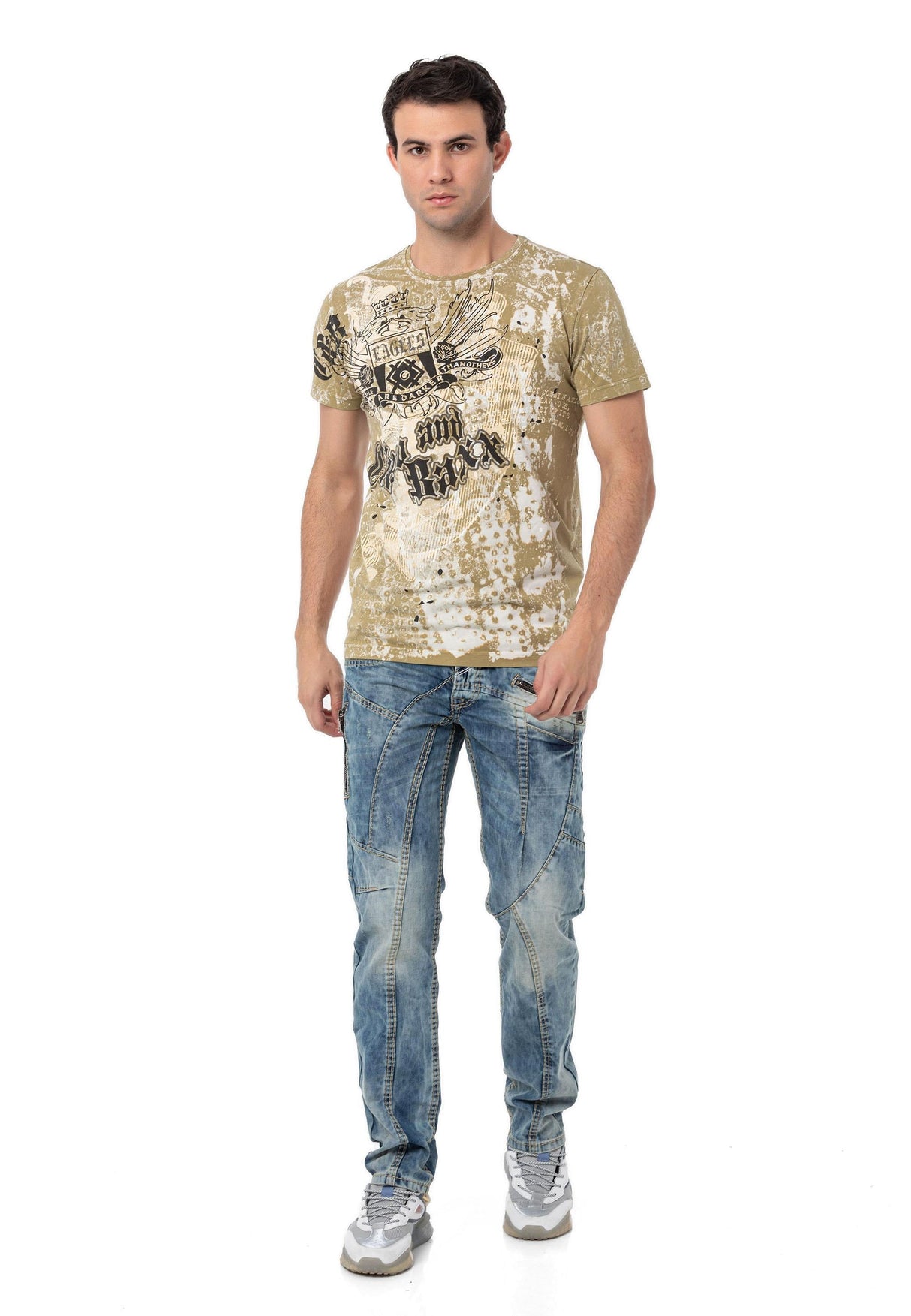 CT782 T-shirt homme avec grande impression