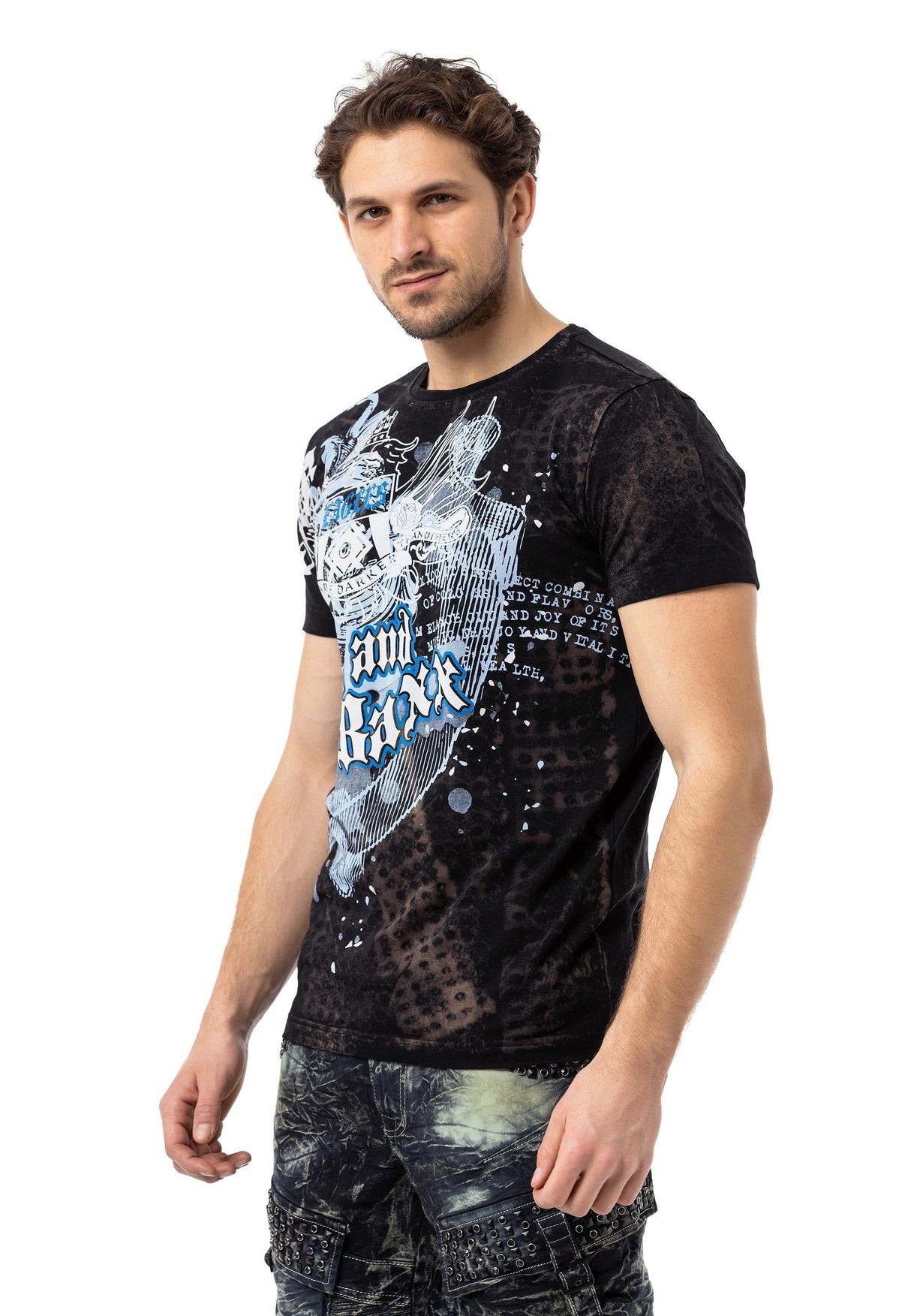 CT782 T-shirt homme avec grande impression