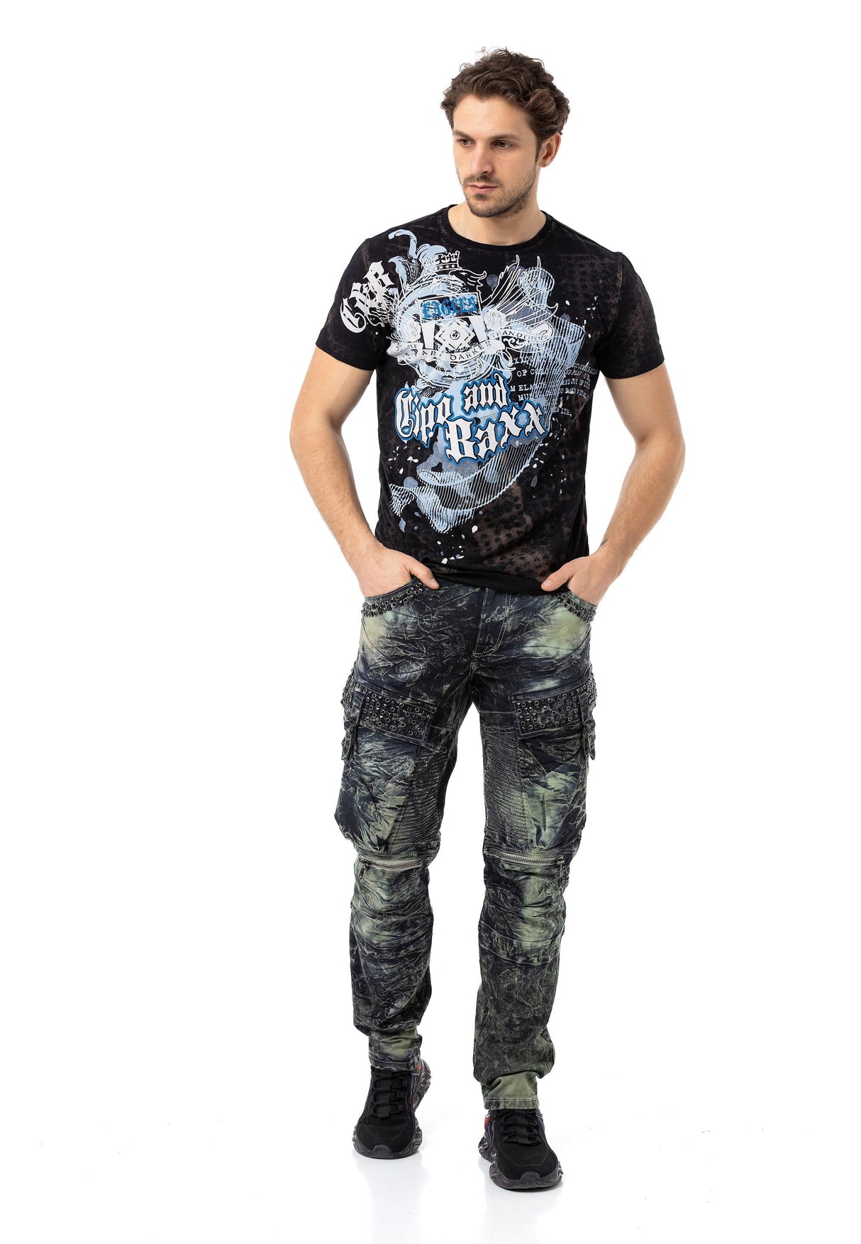 CT782 T-shirt homme avec grande impression