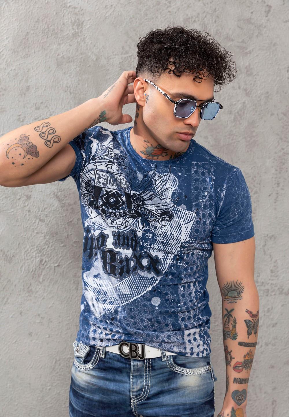 CT782 T-shirt homme avec grande impression