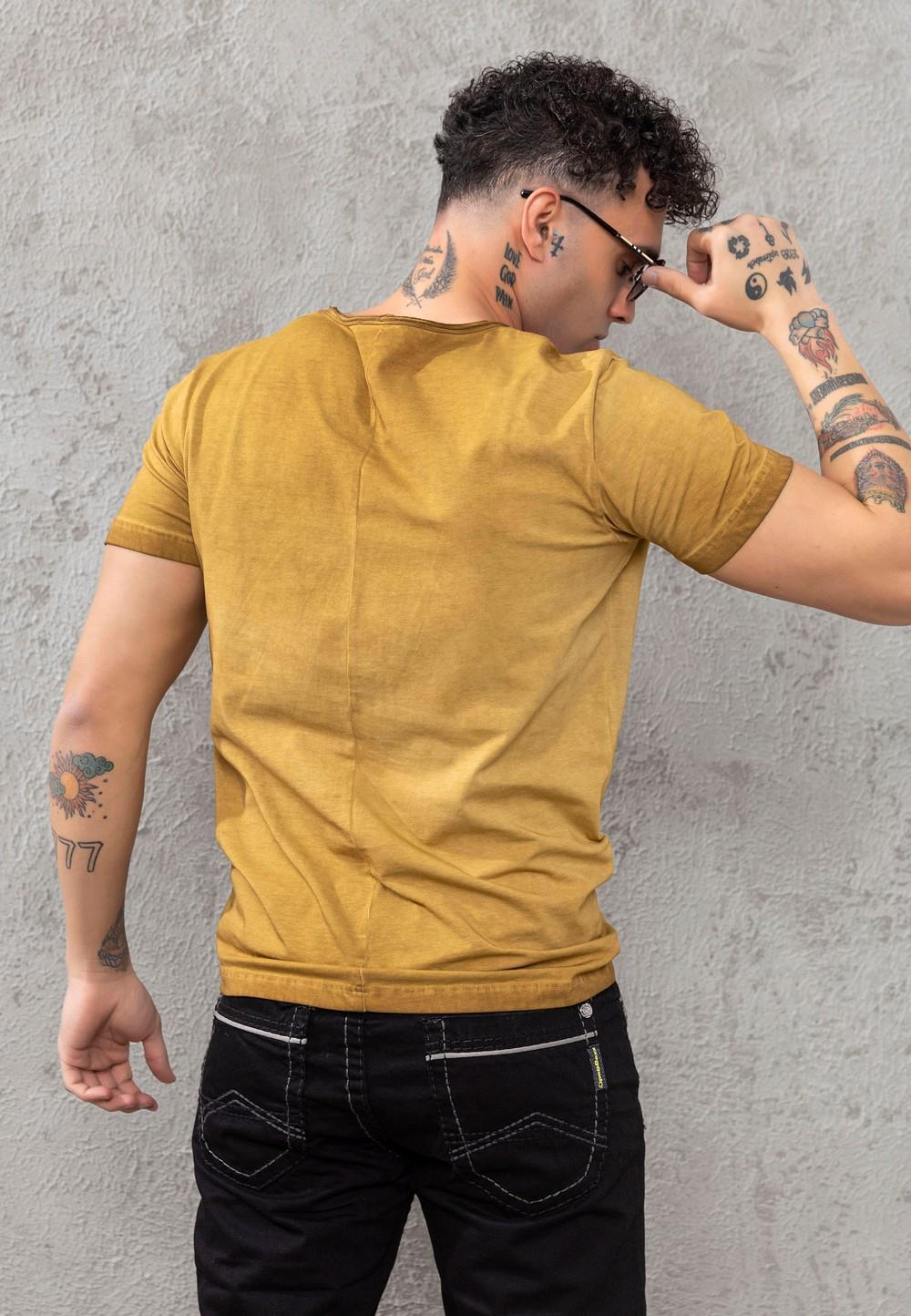 CT783 California Men's V-neck printed T-shirt