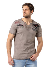 CT783 California Men's V-neck printed T-shirt