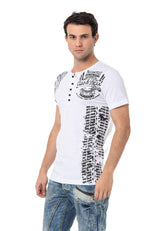 CT789 Heren Biker T-shirt met Ronde Hals