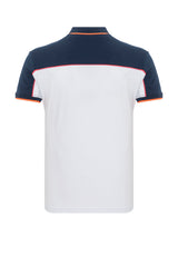 CT803-t-shirt męski polo z  nadrukiem i aplikacją