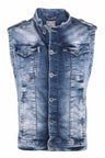 CW103 Herren Jeansweste mit dezenter Waschung