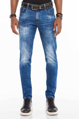 CD502 Men Slim-Fit-Jeans with cool wash in straight fit