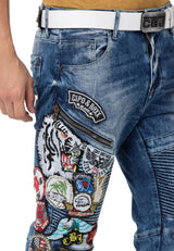 CD490 men's tube jeans with street style.