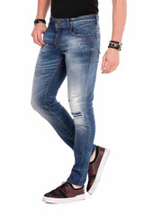 CD475 men's comfortable jeans in the Destroyed look Slim Fit