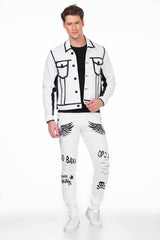 CD444 Men's Röhrenjeans with great print motifs in Straight Fit