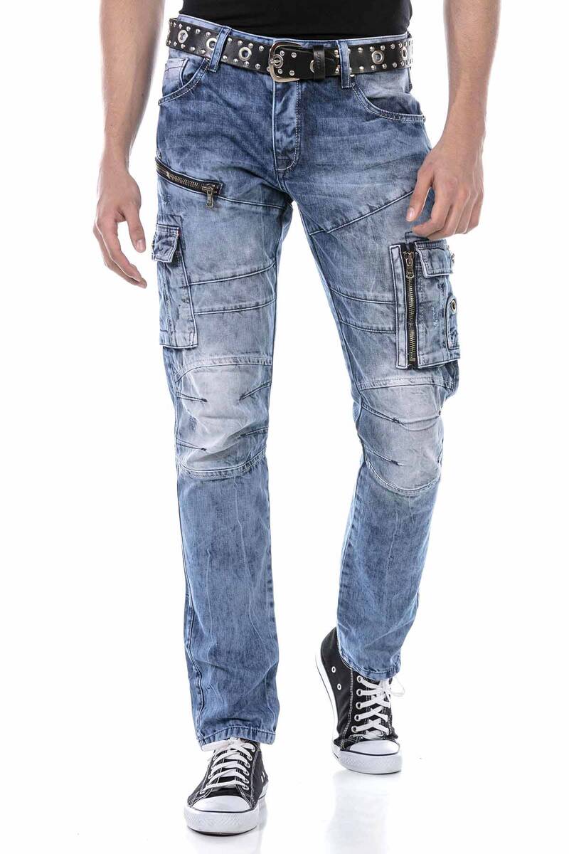 CD679 bequeme Jeans in trendiger Used-Optik