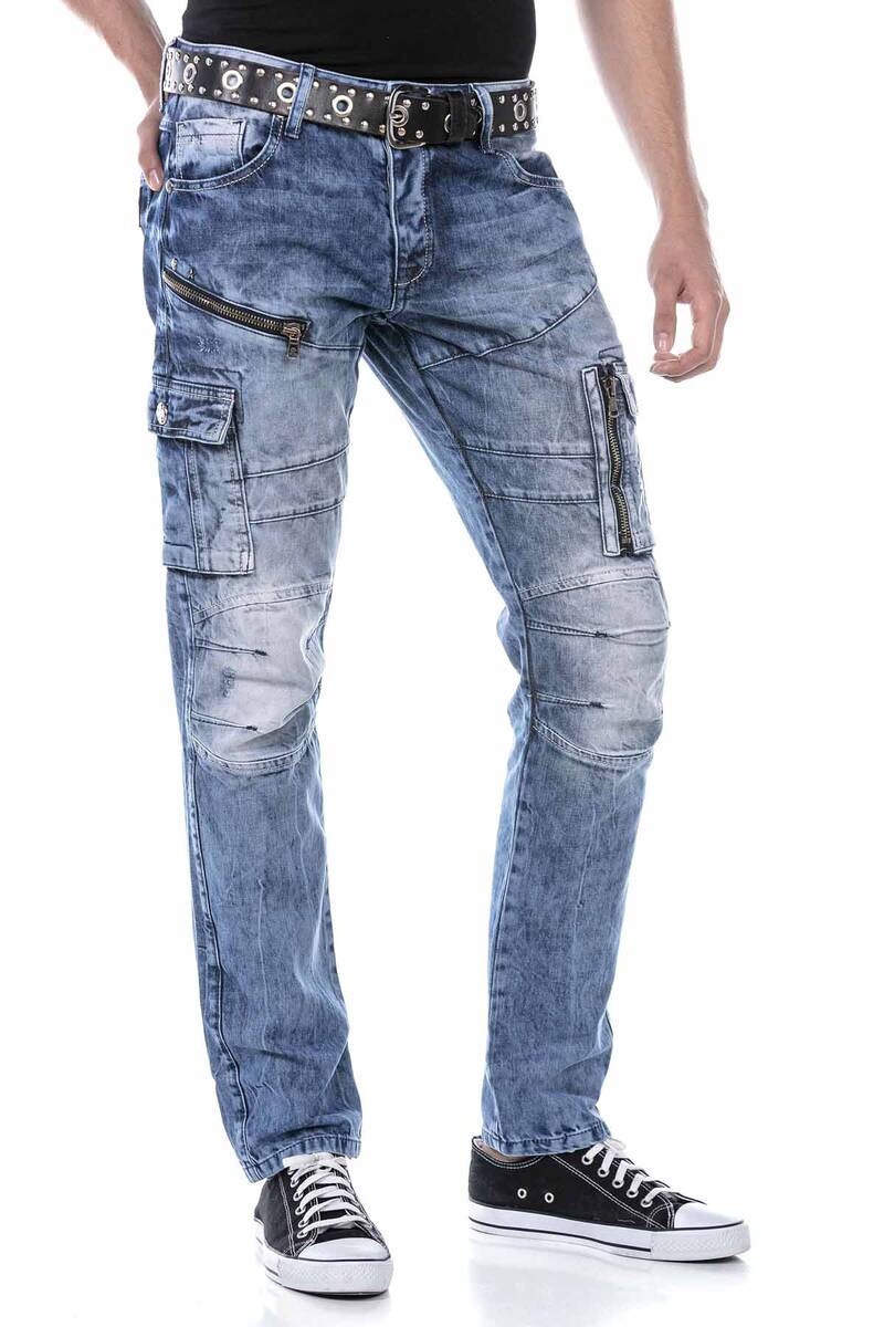 CD679 bequeme Jeans in trendiger Used-Optik