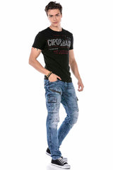 CD679 bequeme Jeans in trendiger Used-Optik