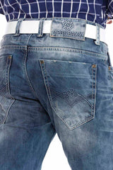 CD655 UOMINI jeans in forma dritta nel look distrutto alla moda