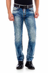 CD434 Men Slim-Fit-Jeans with button pockets in regular fit