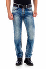 CD434 Men Slim-Fit-Jeans with button pockets in regular fit