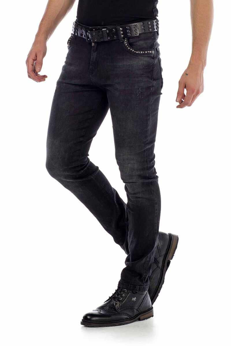 CD426 Herren bequeme Jeans mit Nietendetails