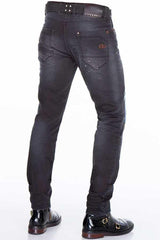 CD388 men's comfortable jeans with destroyed effects