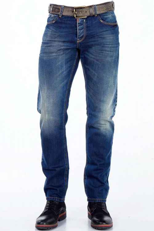 CD331 Herren bequeme Jeans mit dezenter Waschung Straight Fit