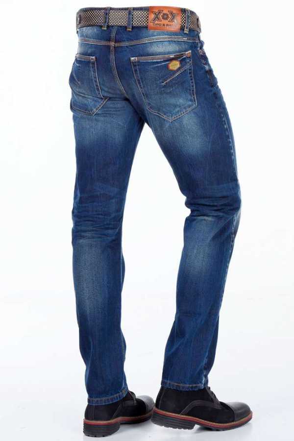 CD331 Herren bequeme Jeans mit dezenter Waschung Straight Fit