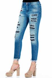 WD304 Women Comfortable Jeans with a special cut-out look