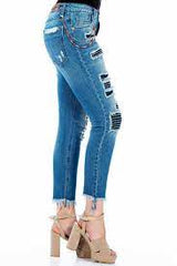 WD304 Women Comfortable Jeans with a special cut-out look