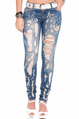 WD208 women Slim-Fit jeans in the destroyed look