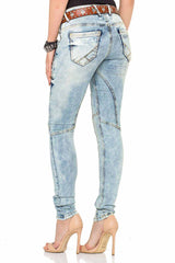 WD216 Women Comfortable Jeans in the fashionable washing of Slim Fit