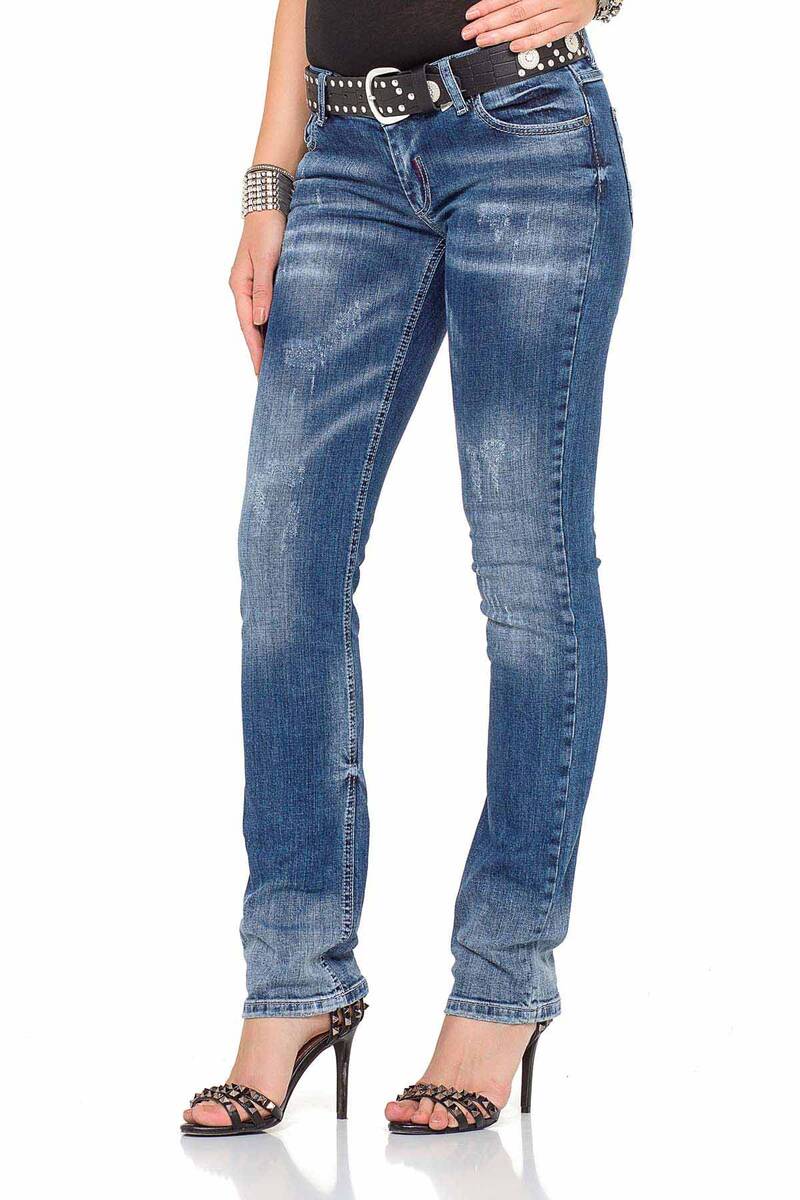 WD364 Mujeres jeans cómodas con un bootcut de moda