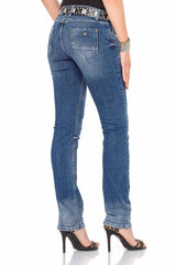 WD364 Mujeres jeans cómodas con un bootcut de moda