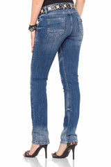 WD364 Mujeres jeans cómodas con un bootcut de moda