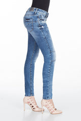 WD309 Women Slim-Fit-Jeans with a great stone stock in Skinny-Fit