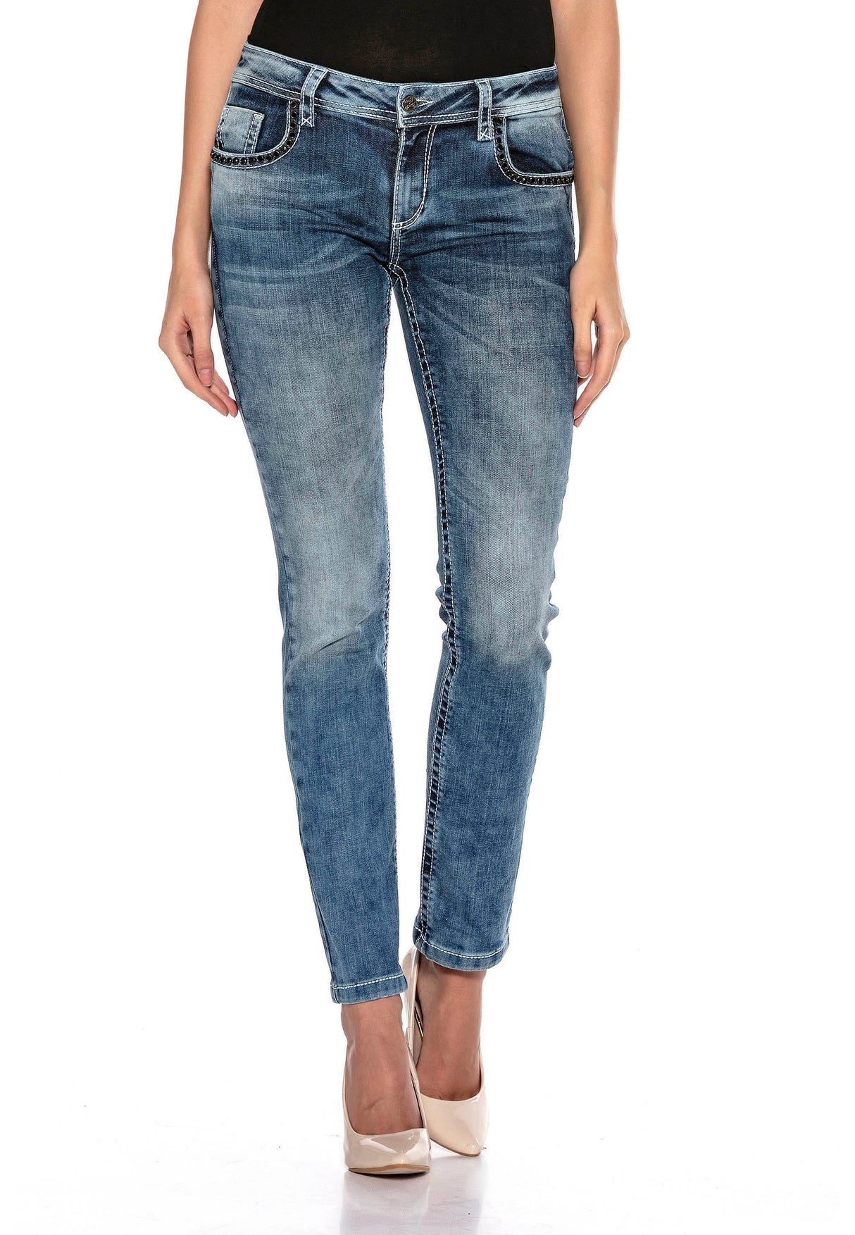 WD401 Jeans Bordados para Mujer