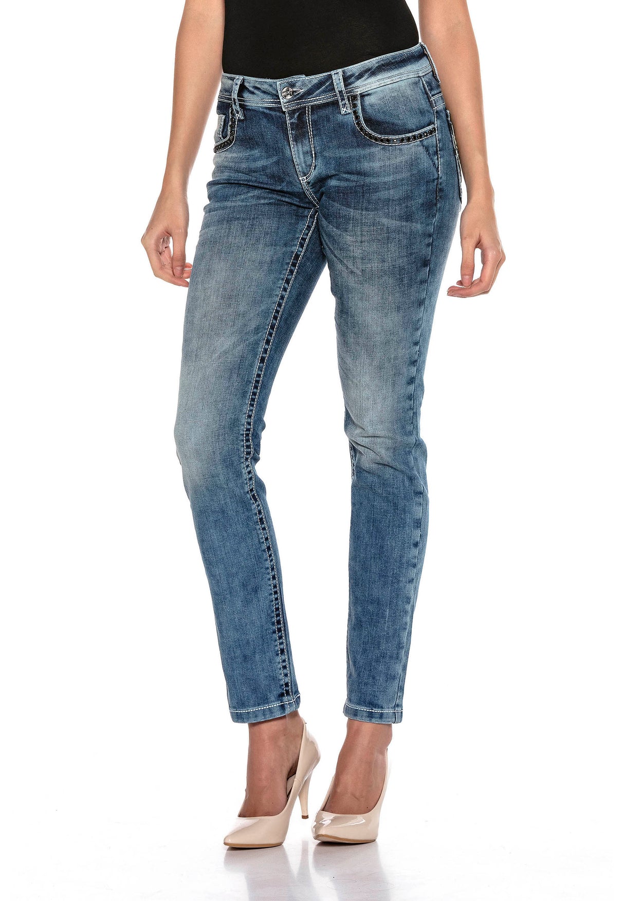 WD401 Jeans Bordados para Mujer