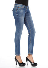 WD119 women comfortable jeans with subtle wash