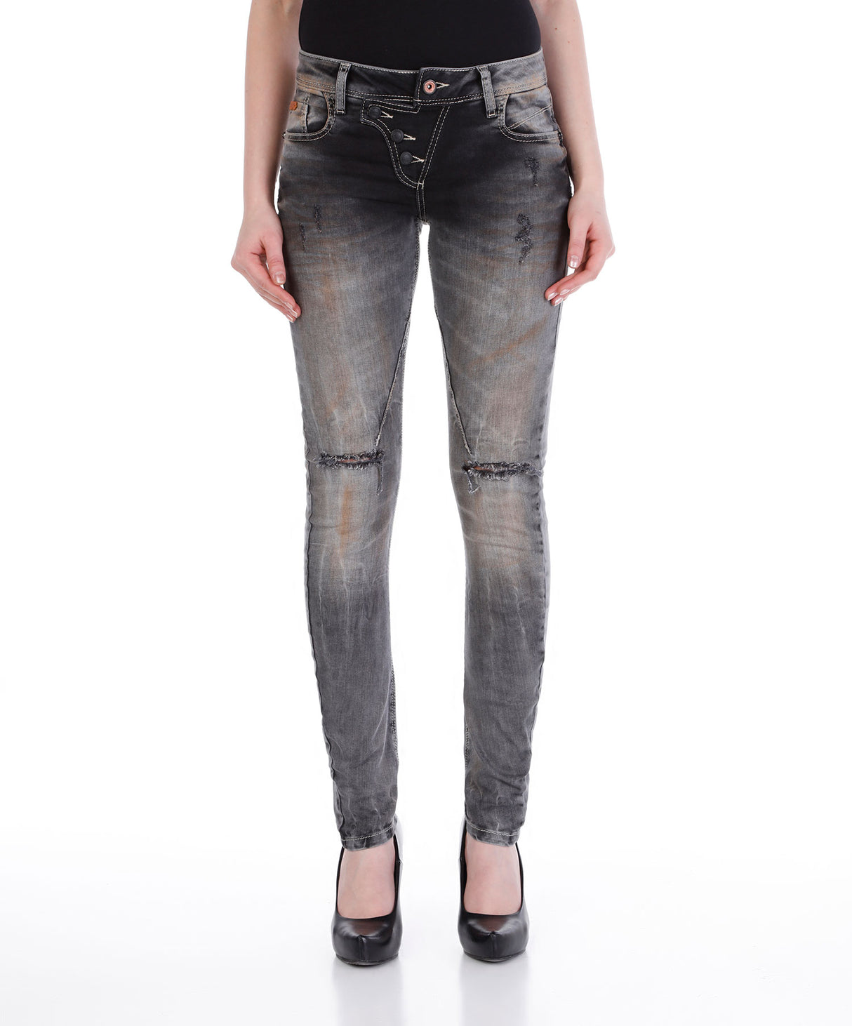 WD205 GREY LADIES JEANS