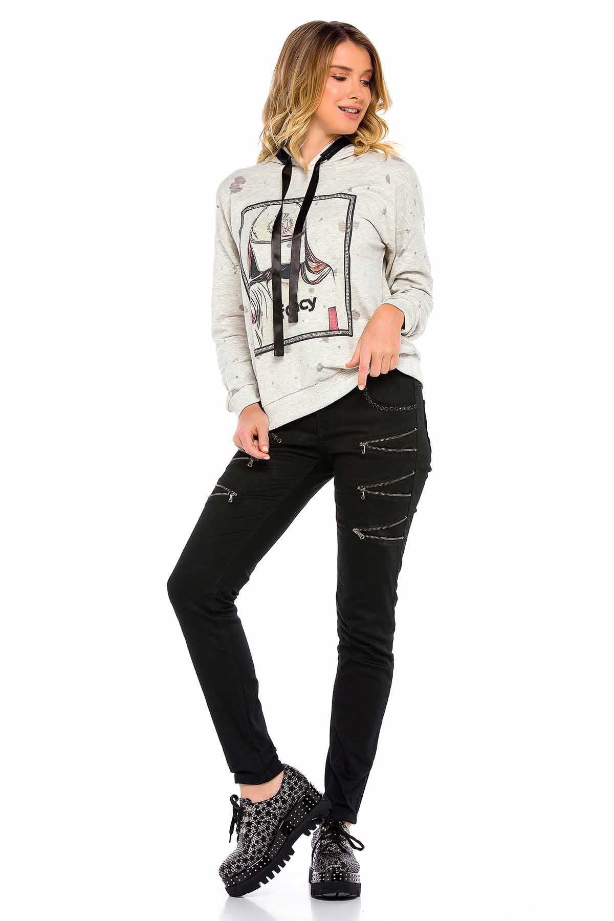 WD373 women Slim-Fit jeans with striking details in Skinny Fit