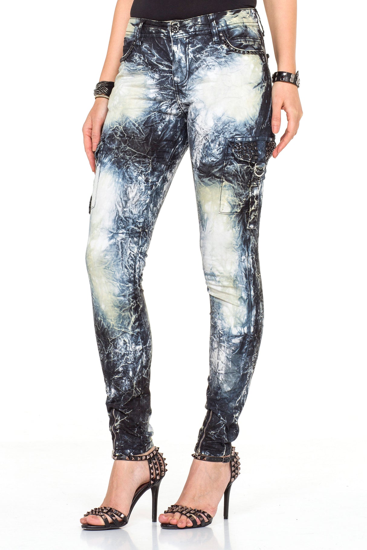 WD372 Jeans slim-fit batik para mujer