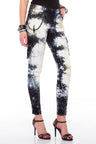 WD372 women Slim-Fit jeans with modern batik washing