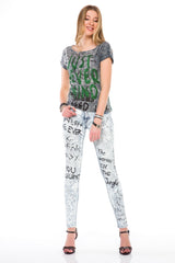 WD370 Women's Slim-Fit Jeans with a handbalter optics in the Slim-Fit