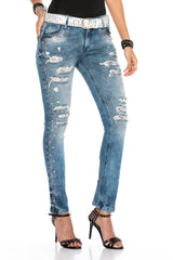 WD406 Jeans slim-fit para mujer