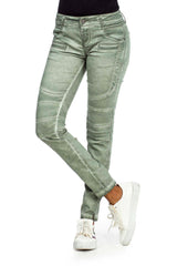 WD340 Women Slim-Fit Jeans with trendy tendrils in Straight Fit